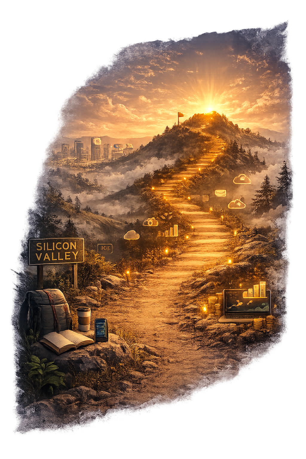 Podróż przez Silicon Valley - ilustracja ścieżki kursu